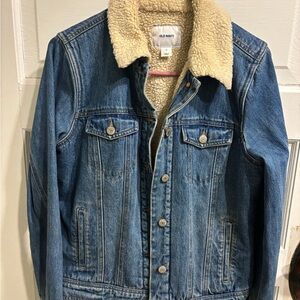 Old Navy Blue Denim Jacket with Sherpa Lining